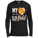Clemson Tiger Paw Football My Heart is on that Field - Canvas Long Sleeve T-Shirt
