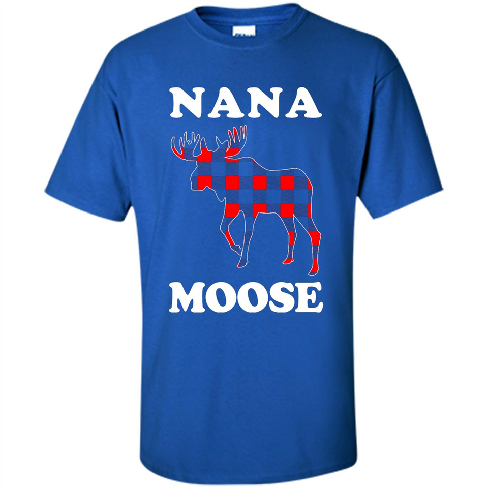 Nana Moose Funny Christmas Plaid Buffalo T-Shirt - Shirt