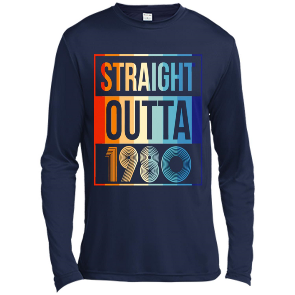 Retro Straight Outta 1980 38 Years Old - Canvas Long Sleeve T-Shirt