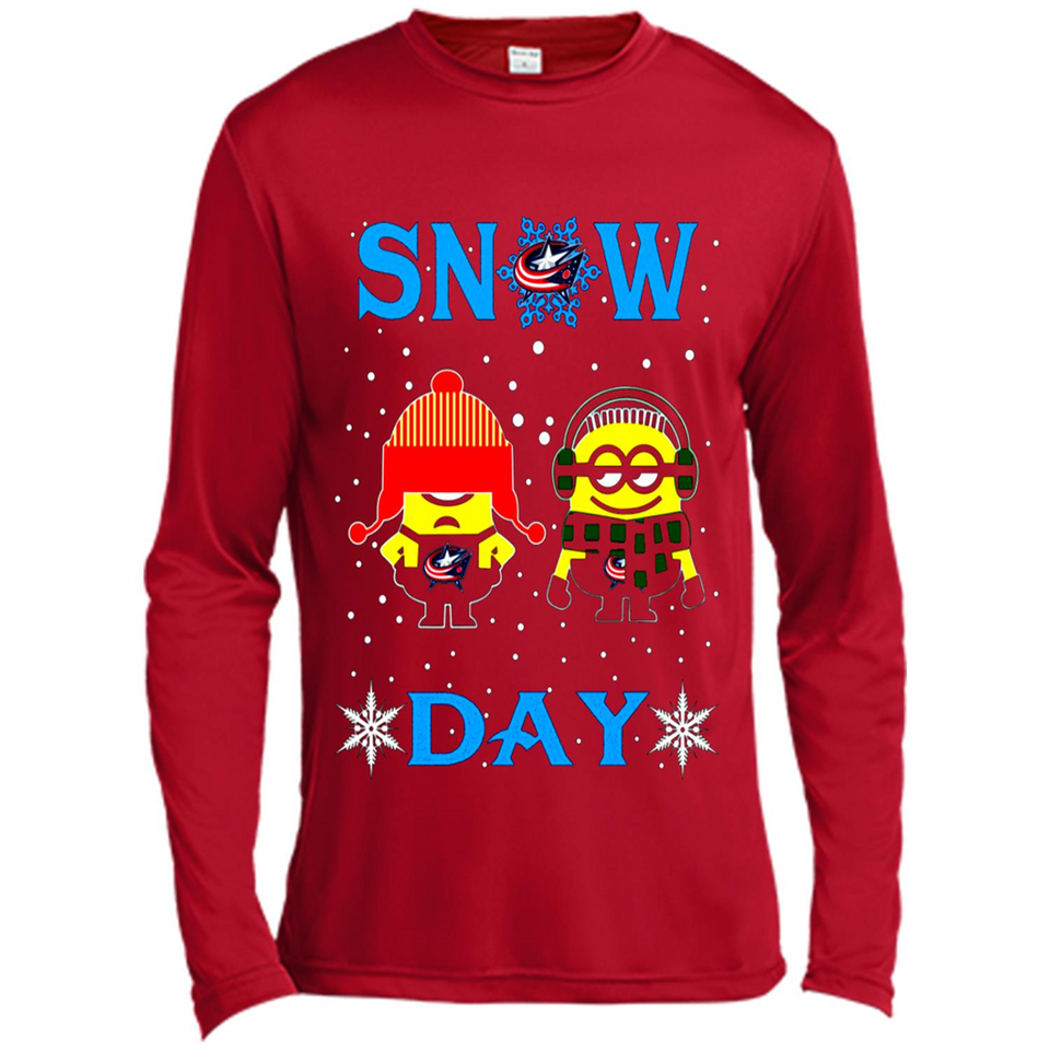 Snow Day Shirt For Columbus Blue Jackets Vs Minion Fans pingpong