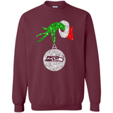 Funny Seattle Seahawks Glitter Grinch Monogram Ornament Christmas Gift - Sweatshirt