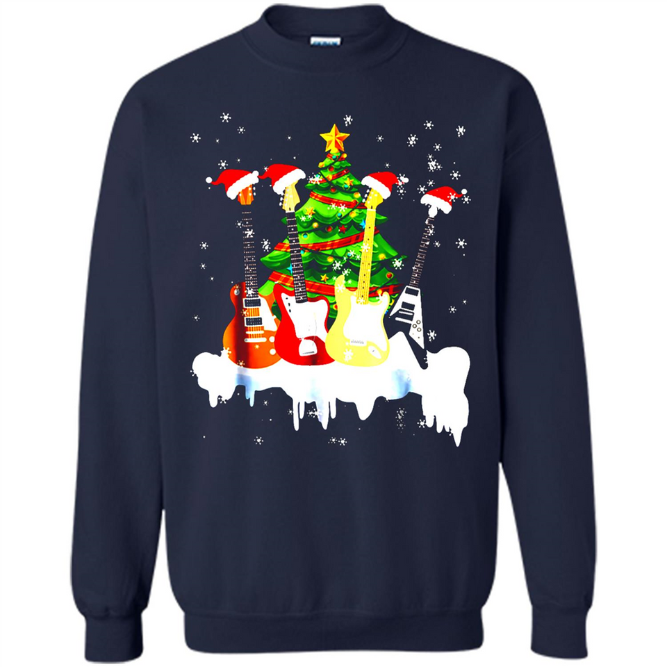 Santa Hat Electric Guitar Classical Guitar Christmas shirt Ladies' Boyfriend