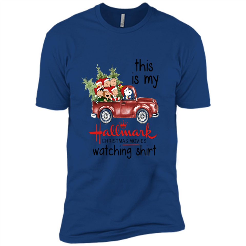 Snoopy This Is My Hallmark Christmas Movies Watching T-Shirt - Premium Short Sleeve T-Shirt