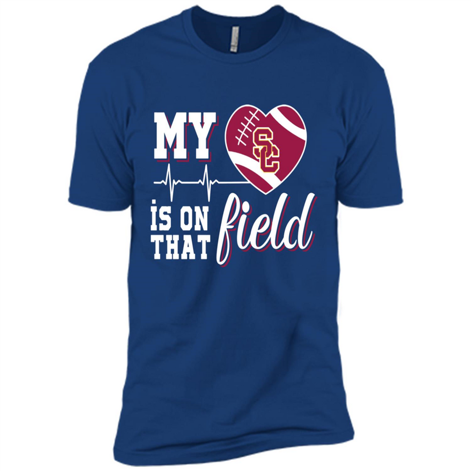 USC Trojans Football My Heart is on that Field - Premium Short Sleeve T-Shirt