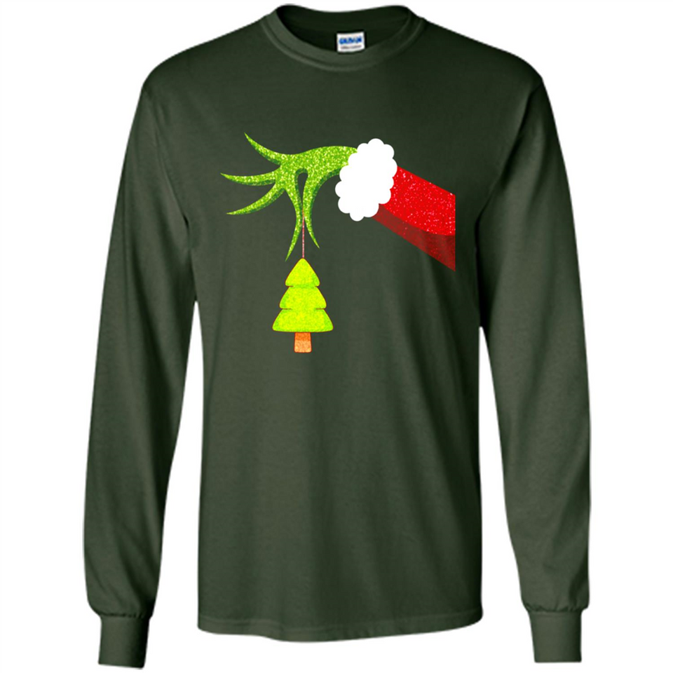 Funny Grinch Hand Holding Christmas Tree Ornament Christmas PING PONG