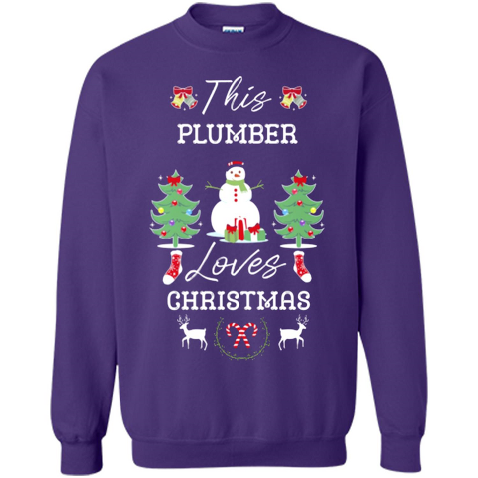 This Plumber Loves Christmas Tree Shirt with Snowman