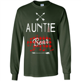 Aunt Shirt Buffalo Plaid Family Camp Bear Tee - Long Sleeve T-Shirt