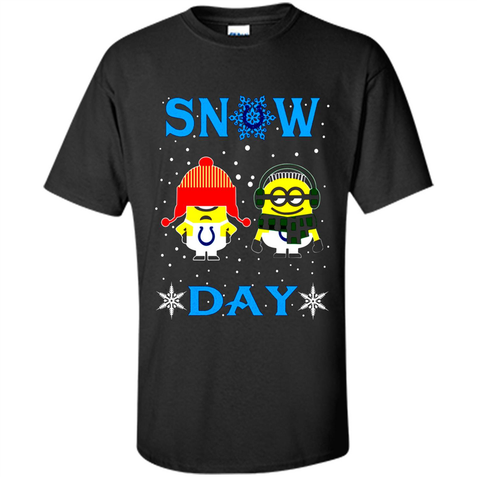 Snow Day Shirt For Indianapolis Colts Vs Minion Fans pingpong