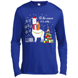 Llama Tis the season to be slothy Christmas sweatshirt PINGPONG - Canvas Long Sleeve T-Shirt