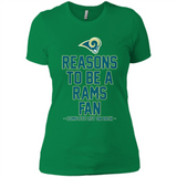 Reasons to be a Los Angeles Rams Fan Complete List on Back - Ladies' Boyfriend T-Shirt