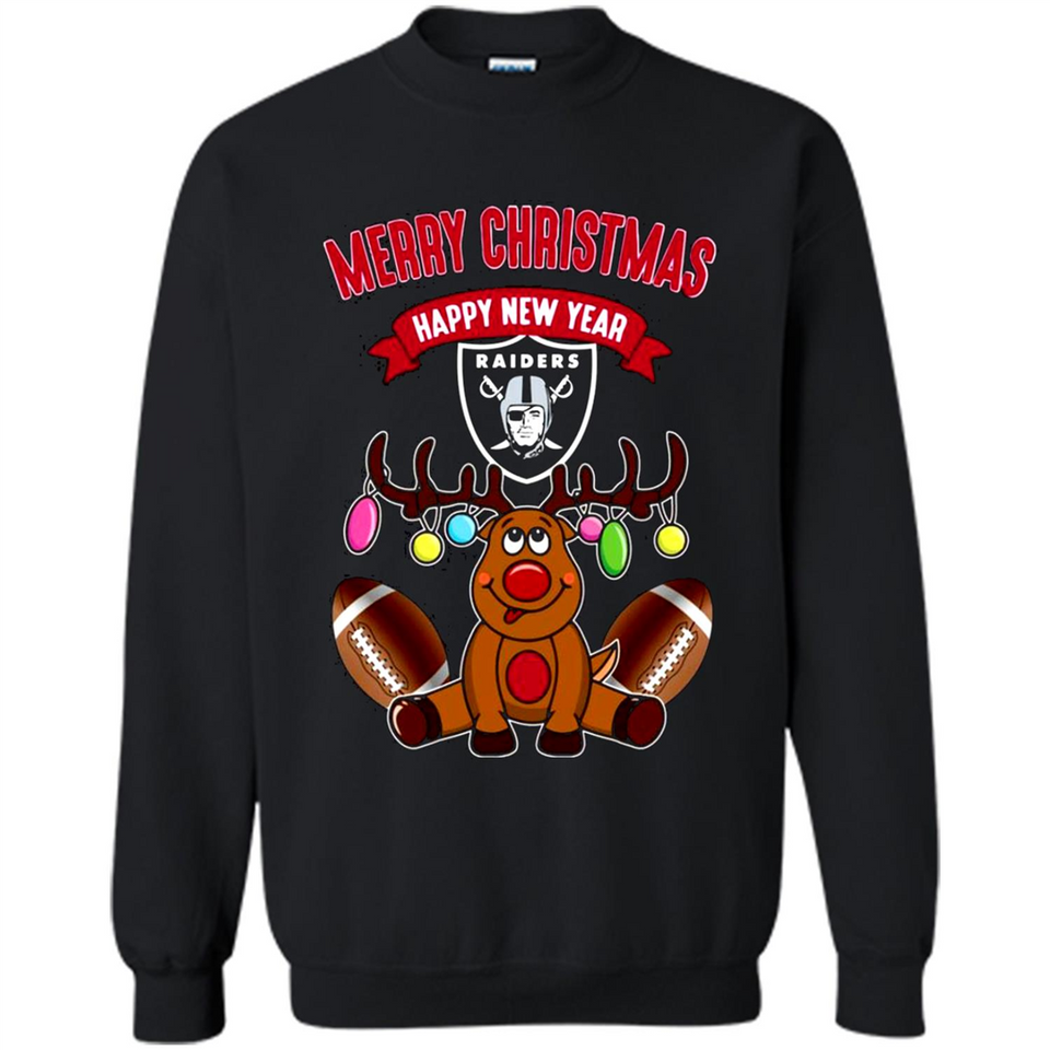 Oakland Raiders NFL Reindeer Funny Merry Christmas And Happy New Year