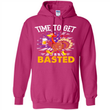 Time To Get Basted Funny Turkey Beer Thanksgiving - Hoodie
