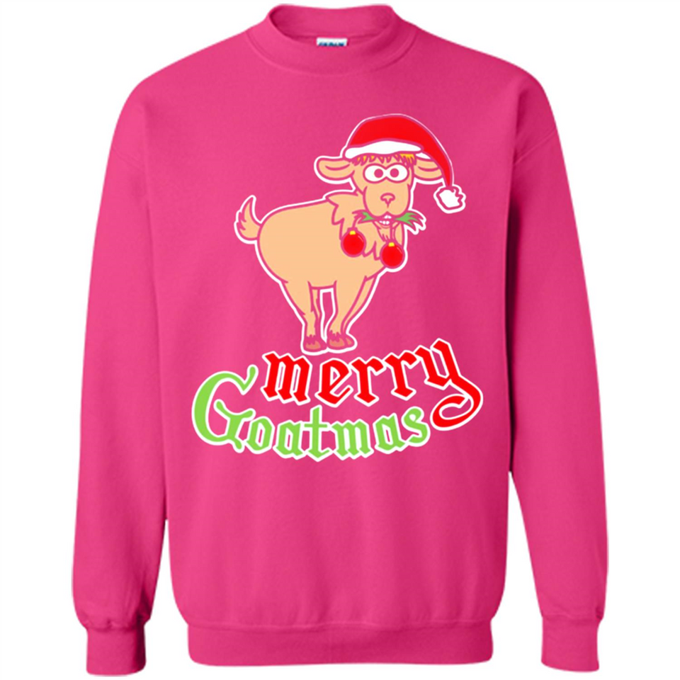 Christmas Merry Goatmas Goat Shirt Santa Hat - Sweatshirt