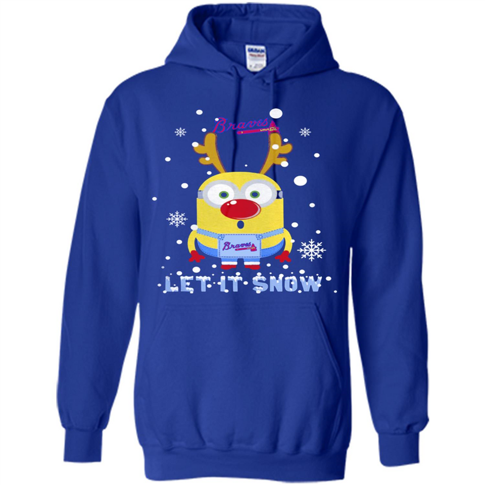 Minion Atlanta Braves Ugly Christmas Sweater Let it Snow - Hoodie