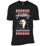 All I want for Christmas is Dean Winchester sweater - Premium Short Sleeve T-Shirt