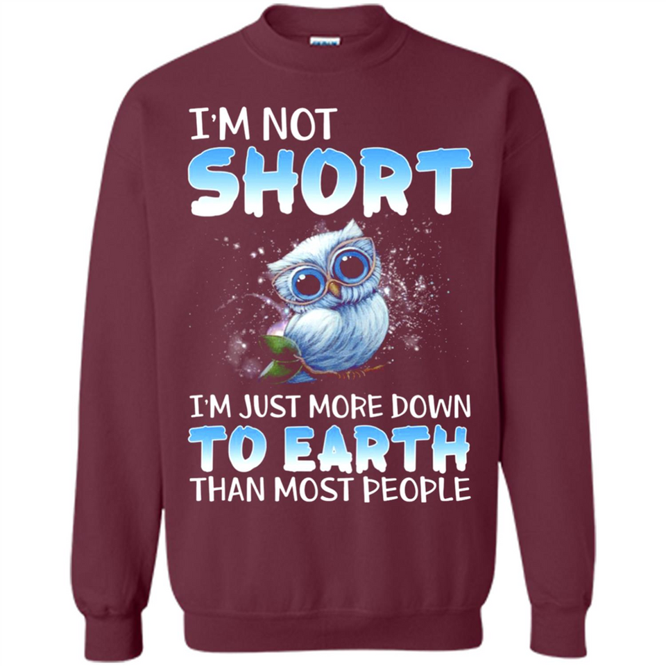 The owl I'm not short I just more down to Earth than most people - Sweatshirt
