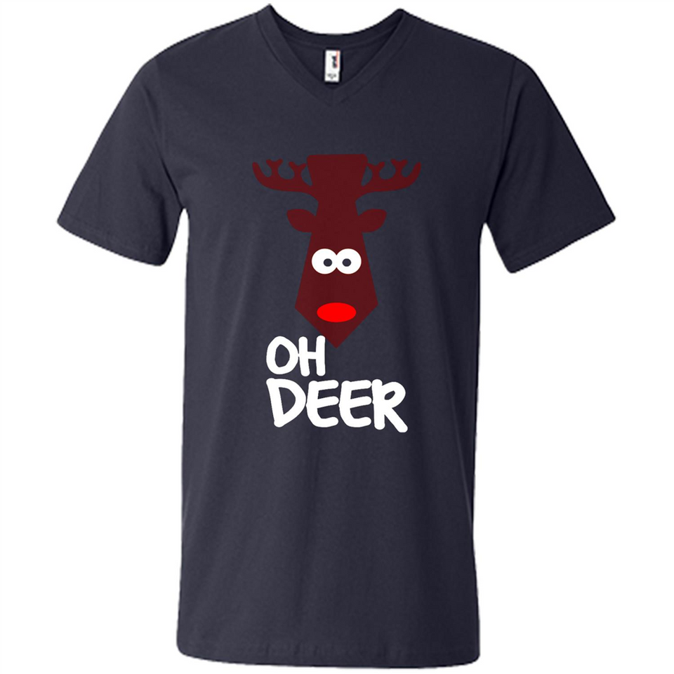 Oh Deer Christmas Reindeer Black mugs PINGPONG - Men's V-Neck