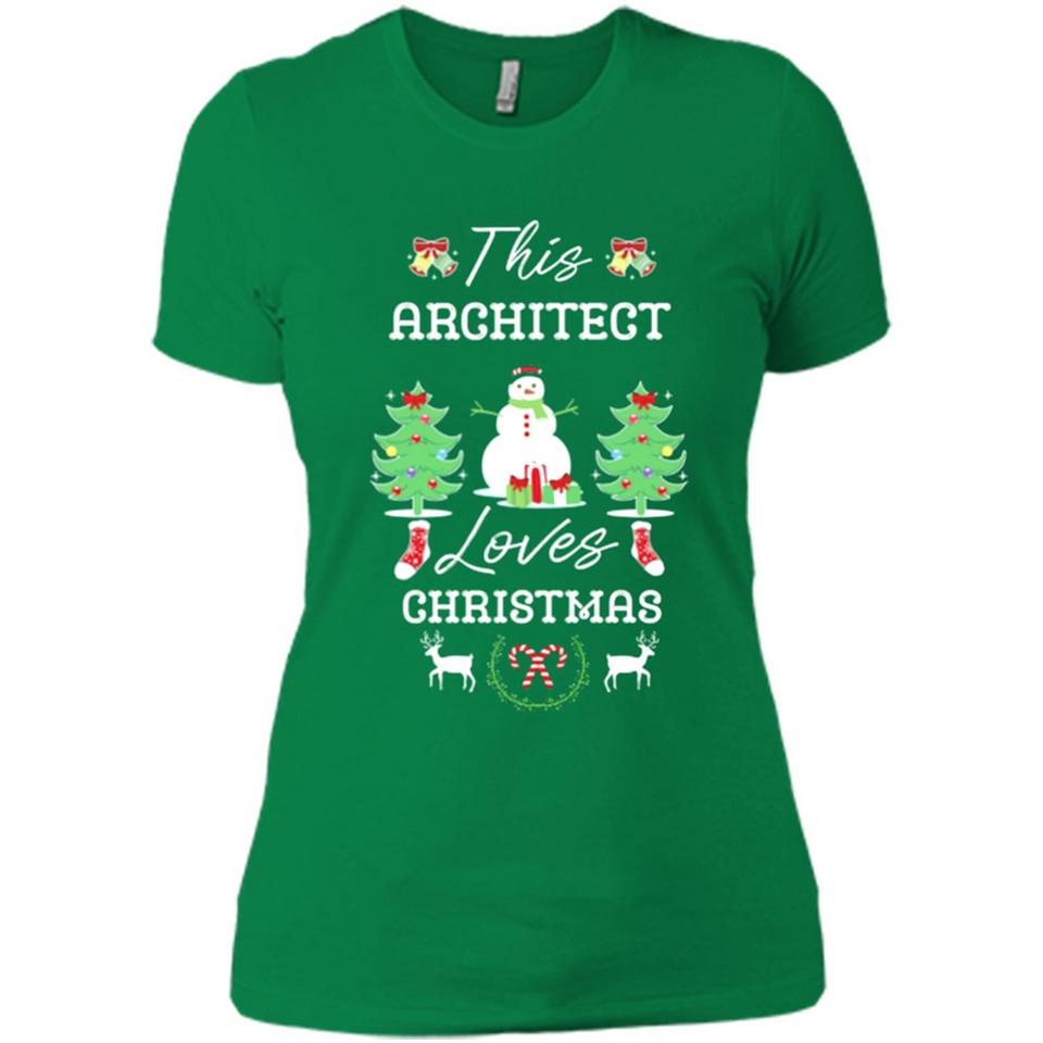 This Architect Loves Christmas Tree Shirt with Snowman
