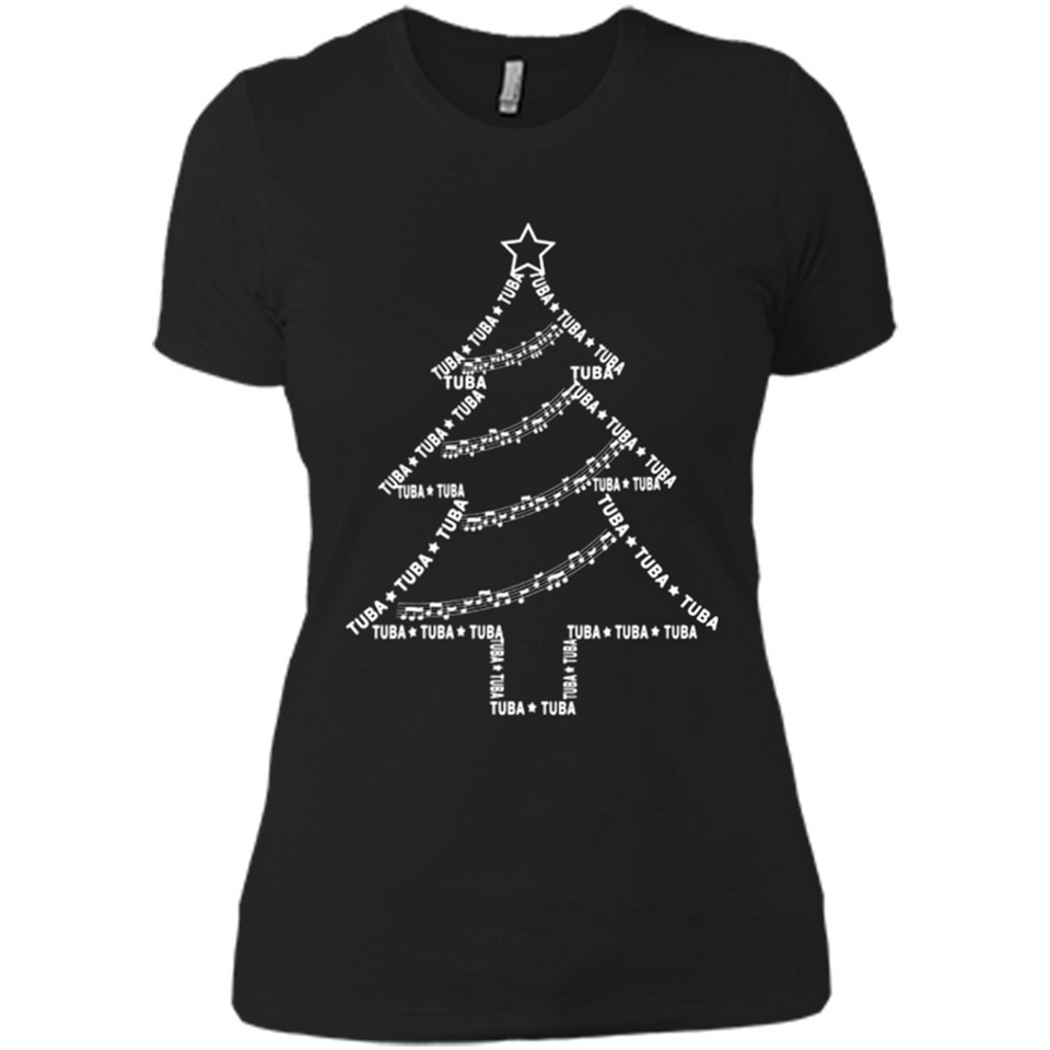 Tuba Text Christmas Tree Musical Instrument Holiday 1