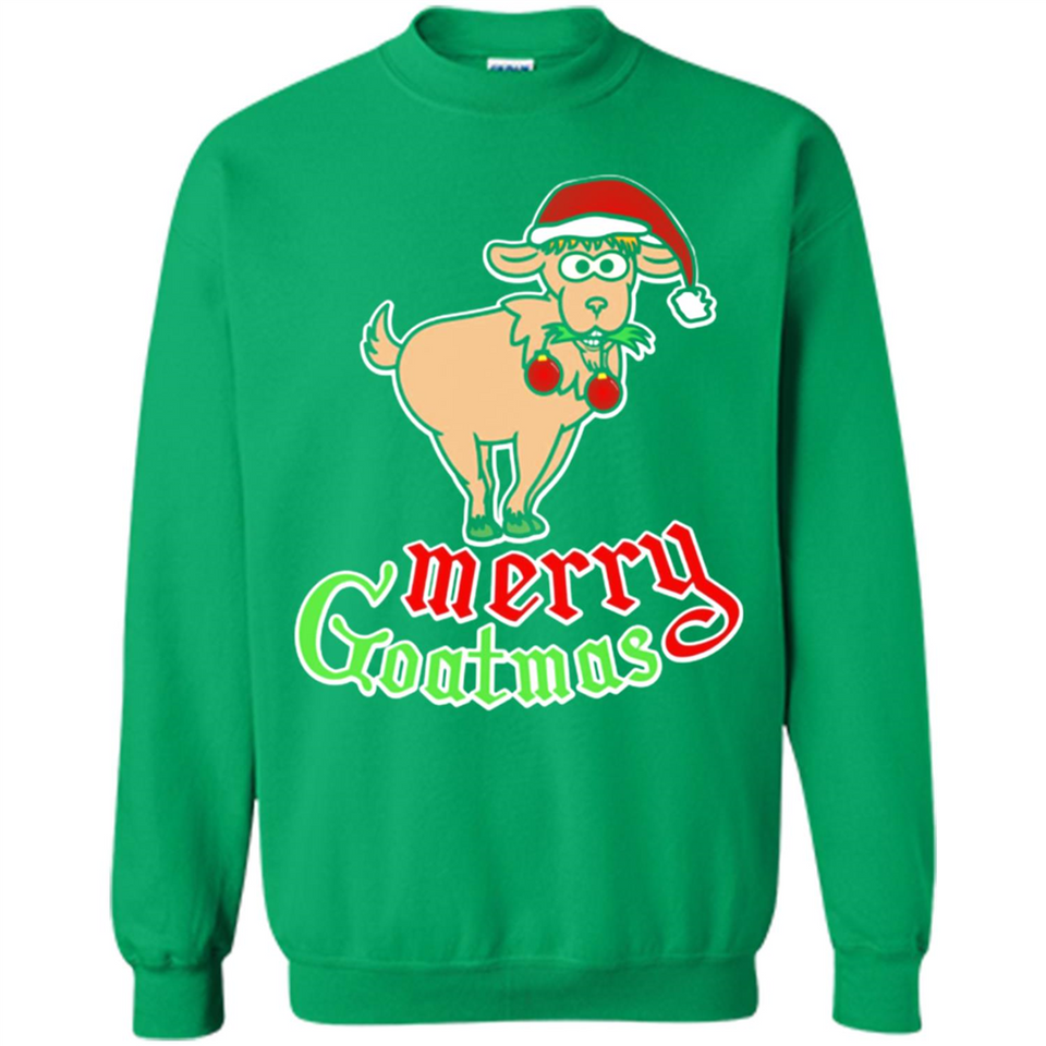 Christmas Merry Goatmas Goat Shirt Santa Hat - Sweatshirt