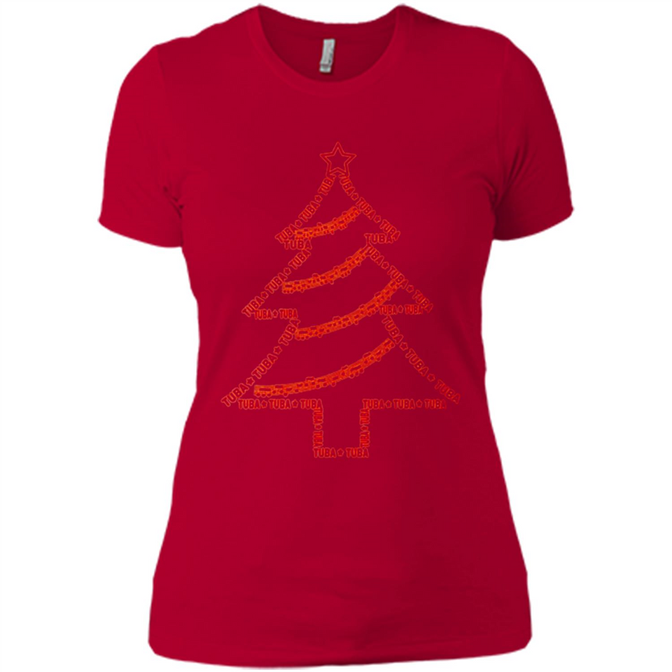 Tuba Text Christmas Tree Musical Instrument Holiday Shirt