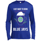 I Just Want To Drink Hot Chocolate & Watch Toronto Blue Jays Ugly Christmas Sweater PINGPONG
