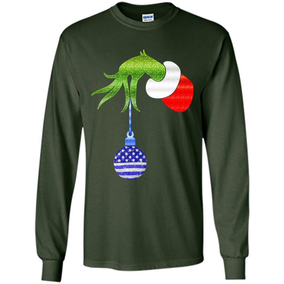 Grinch Holding American Flag ornament Christmas