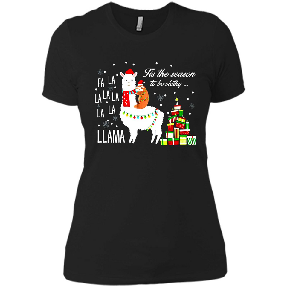 Llama Tis the season to be slothy Christmas sweatshirt PINGPONG - Ladies' Boyfriend T-Shirt