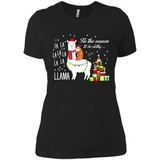 Llama Tis the season to be slothy Christmas sweatshirt PINGPONG - Ladies' Boyfriend T-Shirt