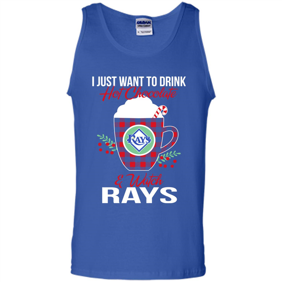 I Just Want To Drink Hot Chocolate & Watch Tampa Bay Rays Ugly Christmas Sweater PINGPONG