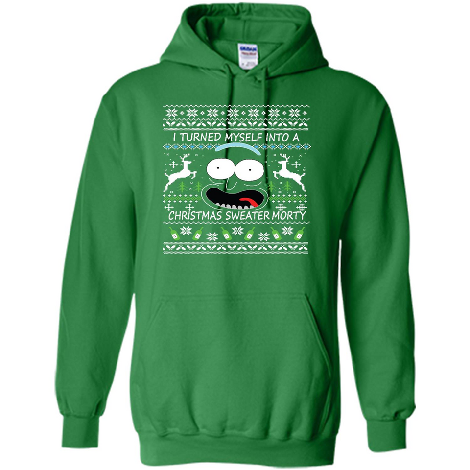 RICK AND MORTY-I TURNED MYSELF INTO A CHRISTMAS SWEATER MORTY UGLY XMAS SWEATER