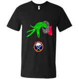 GRINCH HAND HOLDING BUFFALO SABRES GLITTER CHRISTMAS PINGPONG
