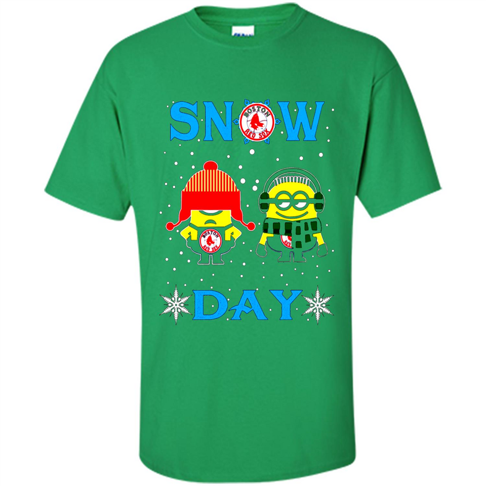 Snow Day Shirt For Boston Red Sox Vs Minion Fans pingpong