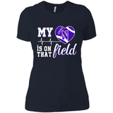 Northwestern Wildcats Football My Heart is on that Field - Ladies' Boyfriend T-Shirt