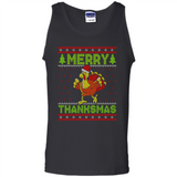 Merry Thankmas Ugly Xmas Thanksgiving Turkey Sweatshirt - Tank Top