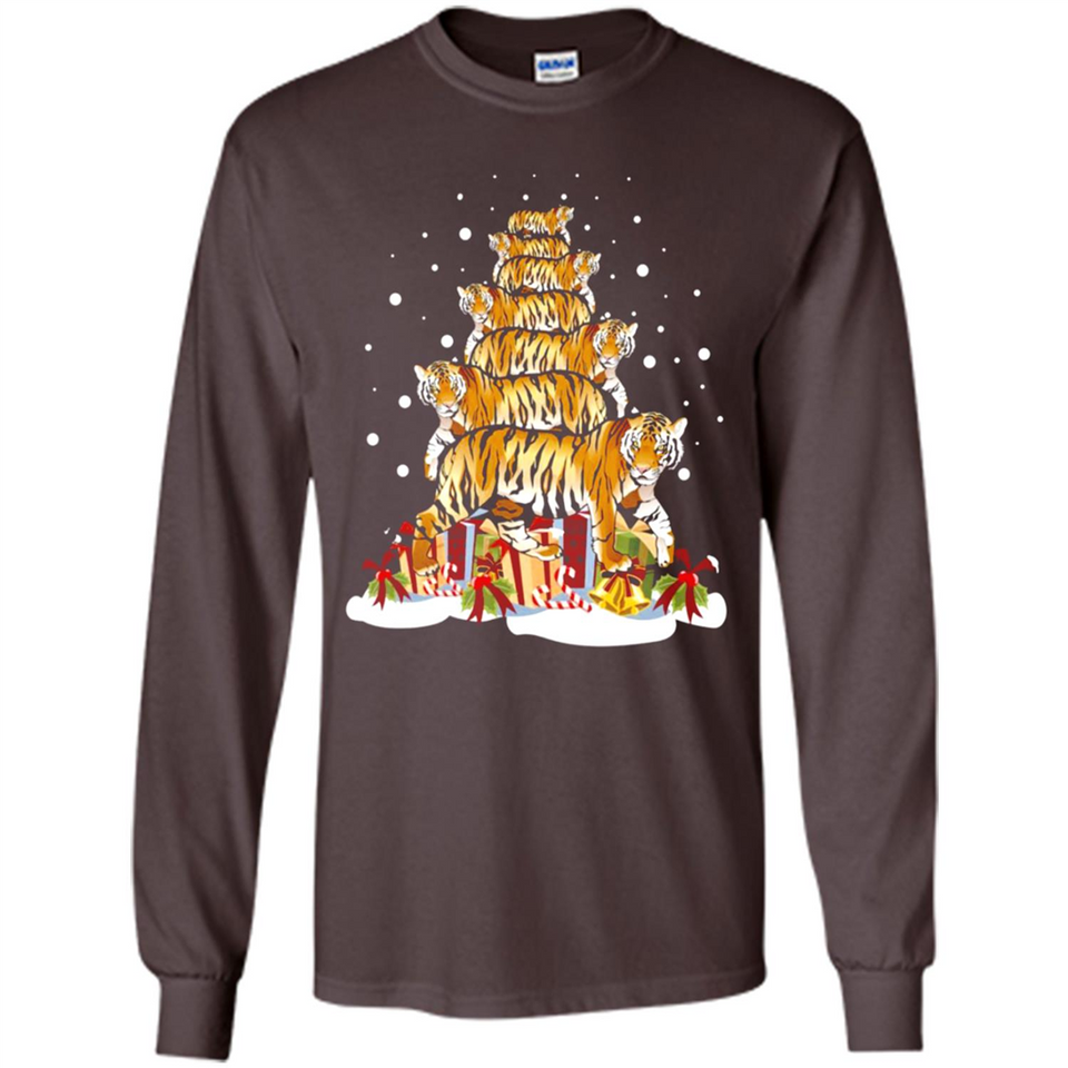 Tiger Christmas Tree Funny Merry Christmas - Long Sleeve T-Shirt