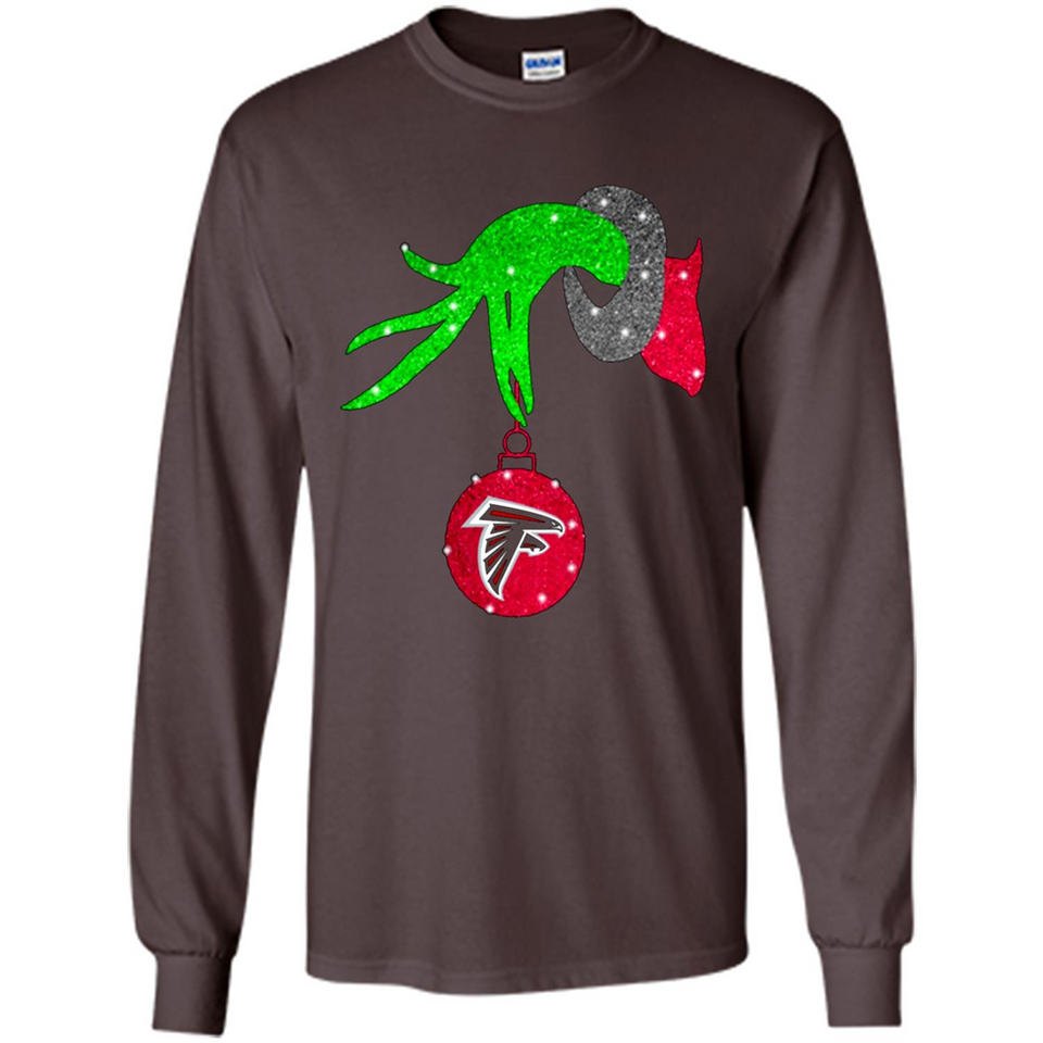 GRINCH HAND HOLDING ATLANTA FALCONS GLITTER CHRISTMAS PINGPONG