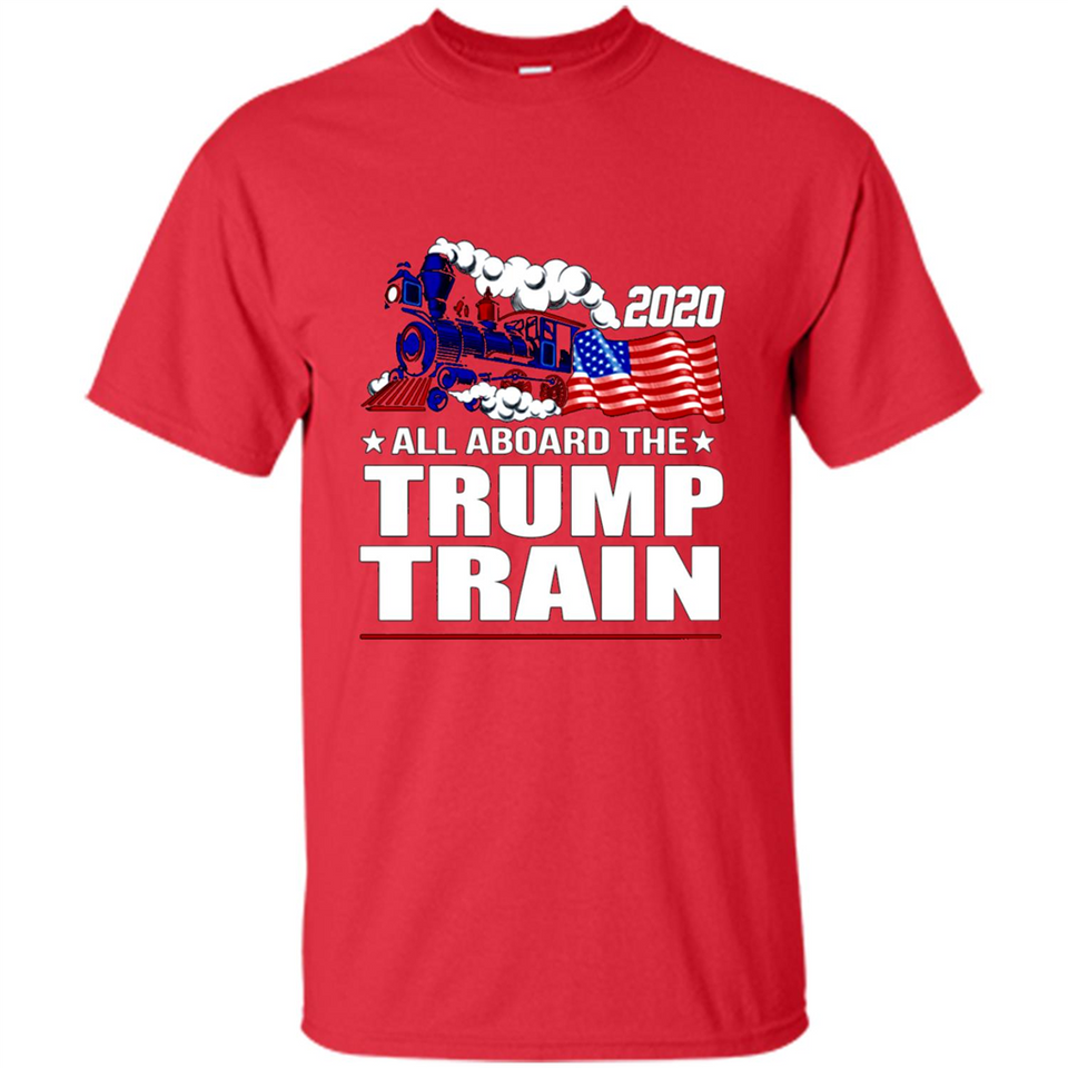 All Board The Trump Train 2020 Patriotic U.S Flag pingpong - Shirt