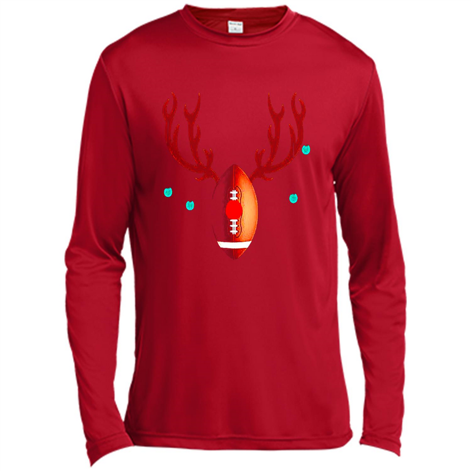 Football Christmas Shirt Reindeer Christmas Football Funny - Canvas Long Sleeve T-Shirt