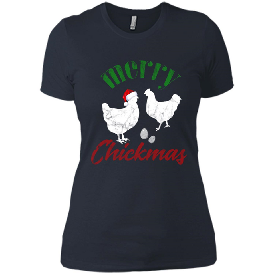 Christmas Chicken Shirt Santa Hens Lover Funny Farmer Gift - Ladies' Boyfriend T-Shirt