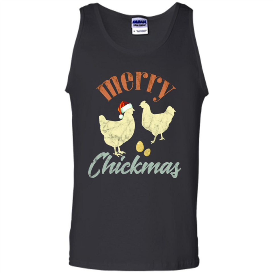 Christmas Chicken Vintage Shirt Funny Santa Hen Farmer Lover - Tank Top