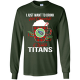 I Just Want To Drink Hot Chocolate & Watch Tennessee Titans Ugly Christmas Sweater PINGPONG