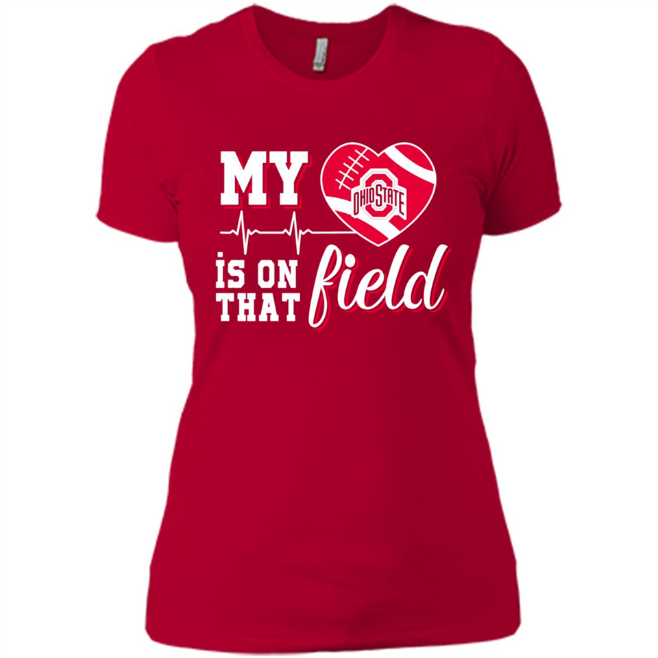 Ohio State Buckeyes Football My Heart is on that Field - Ladies' Boyfriend T-Shirt