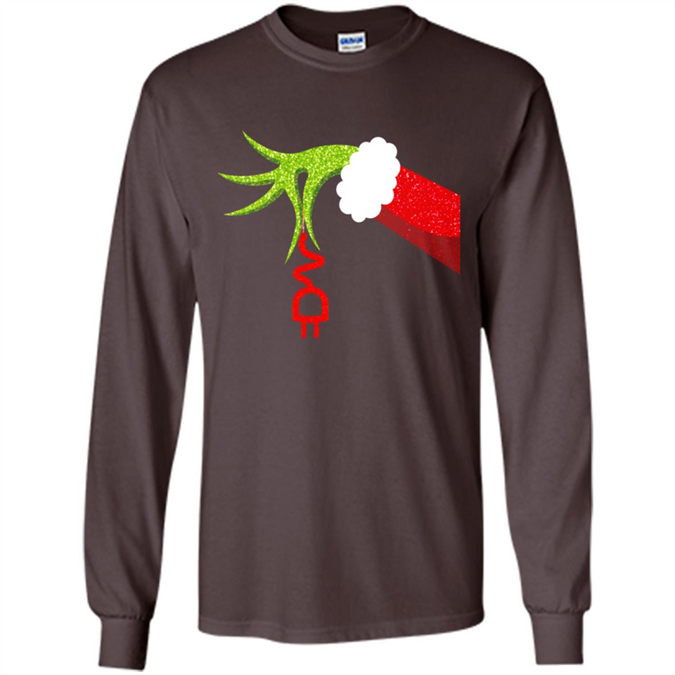Funny Grinch Hand Holding Electrician Ornament Christmas PING PONG