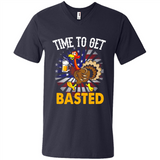 Time To Get Basted Funny Turkey Beer Thanksgiving - Men's V-Neck