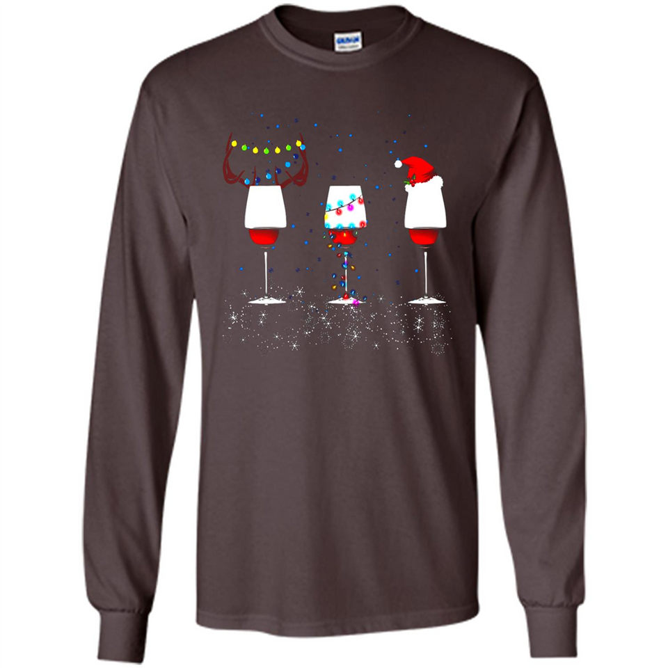 Christmas Red Wine Funny Merry Xmas Sweatshirt - Long Sleeve T-Shirt