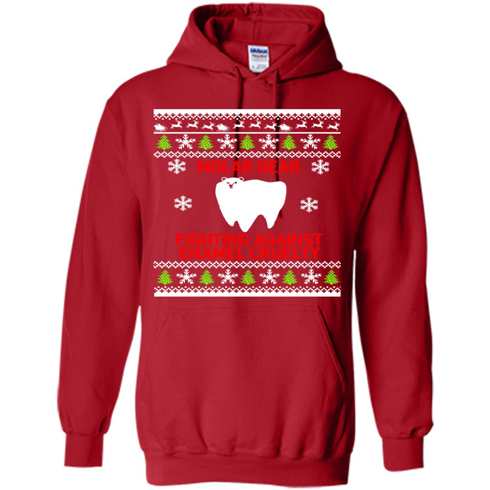 Molar bear fighting against enamel cruelty Christmas - Hoodie