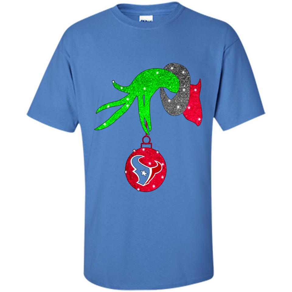GRINCH HAND HOLDING HOUSTON TEXANS GLITTER CHRISTMAS PINGPONG