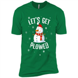 Let's Get Plowed Funny Christmas Snowman - Premium Short Sleeve T-Shirt