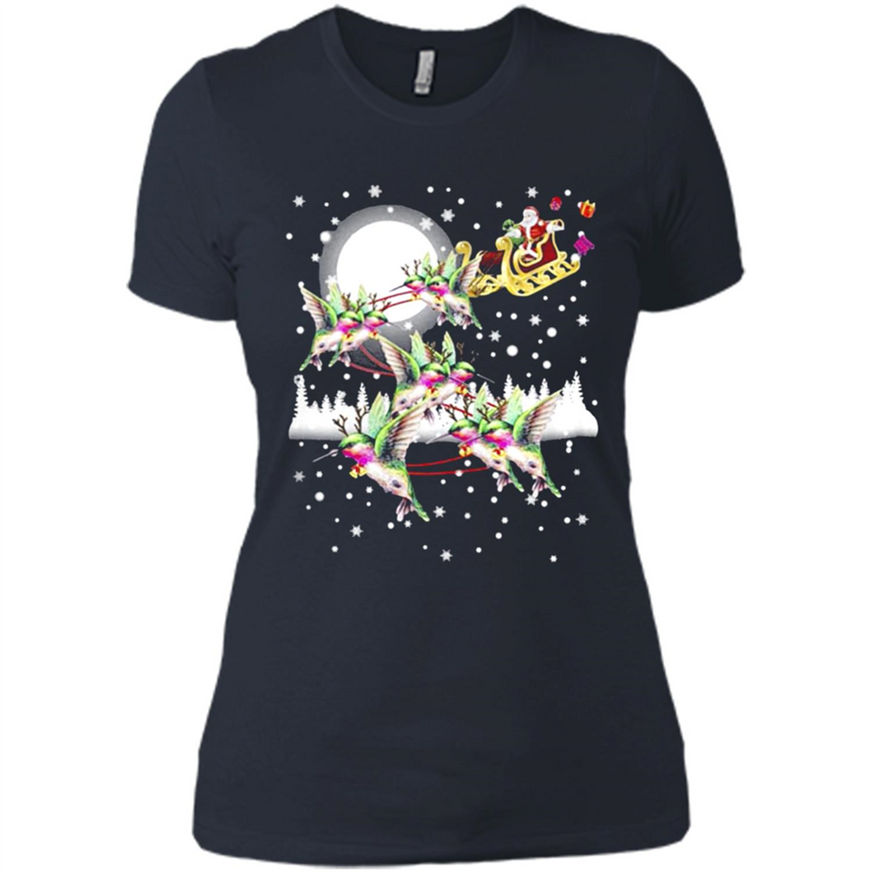 Hummingbird Santa Sleigh - Ladies' Boyfriend T-Shirt
